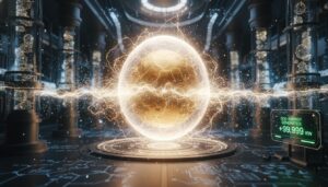 Esfera energética futurista generando potencia en un laboratorio avanzado, imagen conceptual de nuevos descubrimientos