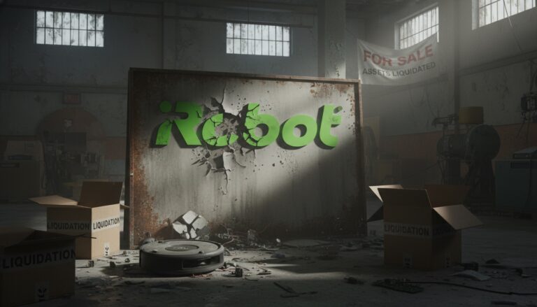 abandonado en una habitación, simbolizando la crisis y abandono de iRobot en 2025