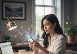 persona viendo mensajes antiguos