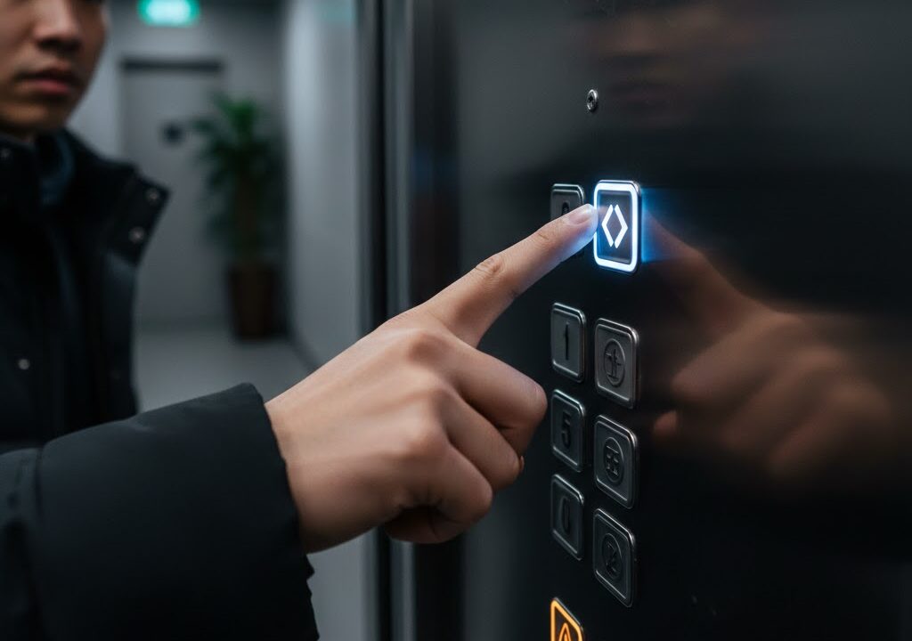 botón cerrar del ascensor