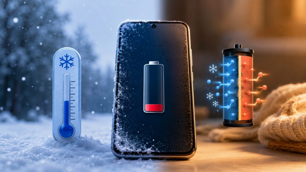 El móvil pierde batería con el frío en invierno