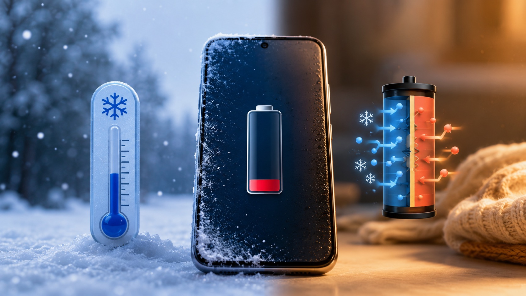 El móvil pierde batería con el frío en invierno