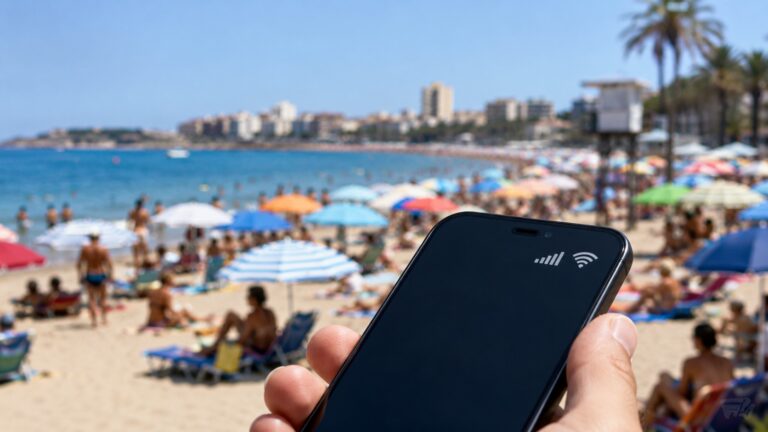 cobertura en la playa