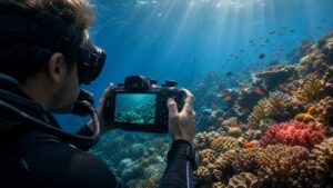 por qué las fotos del mar salen azules