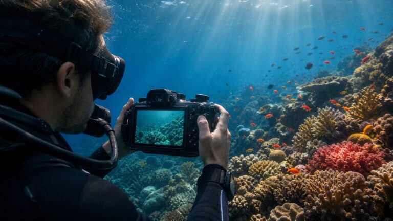 por qué las fotos del mar salen azules