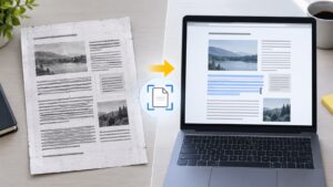 Documento escaneado convertido en texto seleccionable mediante OCR